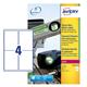 Avery Laser Label Heavy Duty 4 Per Sheet White (Pack of 80) L4774-20