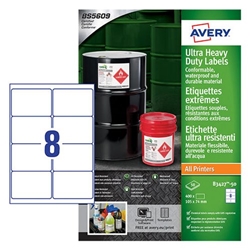 Avery B3427-50 Ultra Resistant Labels 50 Sheets - 8 Labels Per Sheet