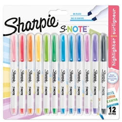 Sharpie S-Note Creative Permanent Marker Chisel Tip Assorted Colours (Pack 12) 2138233
