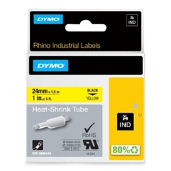Dymo 1805444 24mm Yellow Heat Shrink Tube
