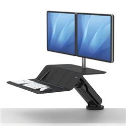 Fellowes Lotus RT Sit/Stand Workstation Dual Screen Black 8081601