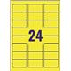 Avery L6035 Coloured Labels Laser 24 per Sheet 63.5x33.9mm Yellow Ref L6035-20 - 480 Labels