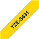 Brother P-Touch TZe Lam Tape Cassette 12mm x 8m Black On Yellow Tape TZES631