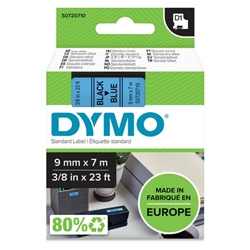 Dymo 40916 D1 LabelMaker Tape 9mm x 7m Black on Blue S0720710