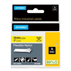 Dymo 1734525 24mm Black on Yellow Flexible Tape - S0773850