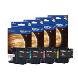 Brother Black Cyan Magenta Yellow Standard Capacity Ink Cartridge Multipack 14ml + 3 x 7ml (Pack 4) - LC1240VALBP