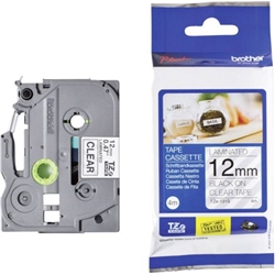 Brother TZE131S Black on Clear 4M x 12mm Gloss Tape