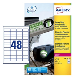 Avery Laser Label Heavy Duty 48 Per Sheet White (Pack of 960) L4778-20