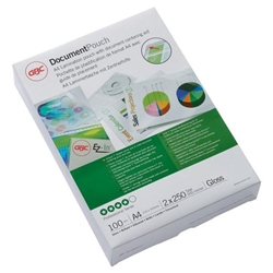 GBC IB586040 A4 2 x 250 Micron Gloss Laminating Pouches Pack of 100