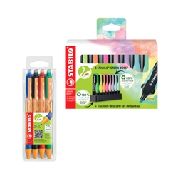Stabilo Green Boss Desk Set (8 Assorted) - FREE Ball Pen Pack
