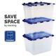 Bankers Box 55L Tote Storage Boxes with Hinged Lids - Pack of 3