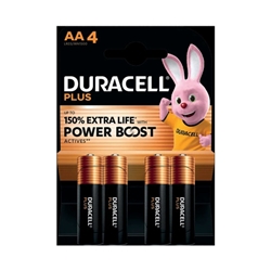 Duracell Plus AA Battery Alkaline 150% Extra Life Power Boost (Pack of 4) 5009370+