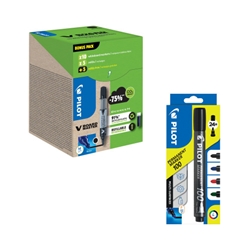 Pilot V-Board Master Chisel Tip Medium Black (Pack of 10) + FOC Assorted Markers