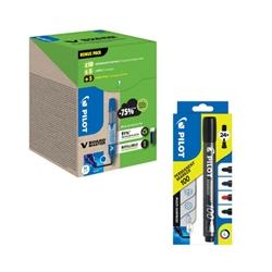 Pilot V-Board Master Drywipe 10 Markers + 10 Refills Bullet Tip Blue (Pack of 20) WLT556282 + FREE Assorted Marker Pen Pack