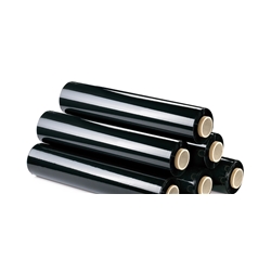 Black Cast Stretch Film Hand Rolls, 30mu, 500mm x 200m, 6pk