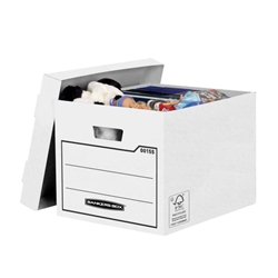 Fellowes White General Storage Boxes - 2 x Packs of 10 (20 Boxes)