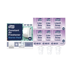 Tork Luxury Soft Liquid Soap (Pack of 6) 424901 + FREE Tork Air Freshener Pack