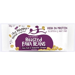 The Happy Snack Company Roasted Fava Beans, Sea Salt & Balsamic Vinegar 25g Portion, Pack of 20.