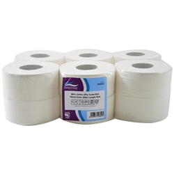 PRISTINE Mini Jumbo 2Ply Toilet Roll 76MM Core 200M (Case 12)