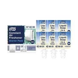 Tork Oil & Grease Liquid Soap (Pack of 6) 424401 + FREE Tork Air Freshener Pack