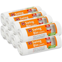 Swing Bin Liners White - 50l - 8 x 20 bags