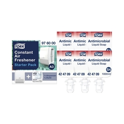 Tork Antimicrobial Hand Washing Liquid Soap (Pack of 6) 424709 + FREE Tork Air Freshener Pack