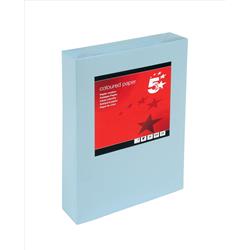 5 Star Office Coloured Copier Paper Multifunctional Ream-Wrapped 80gsm A4 Light Blue [500 Sheets]
