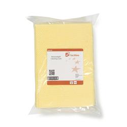 5 Star Facilities Cleaning Cloths Anti-microbial Heavy-duty 76gsm W500xL300mm Yellow [Pack 25]