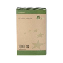 5 Star Eco Shorthand Notebook 80 Sheets 70gsm 127x200 [Pack 10]