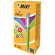 Bic 4-Colour Fun Ball Pen 1.0mm Tip 0.32mm Line Pink Purple Turquoise Lime Green Ref 887777 [Pack 12]