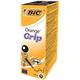 Bic Orange Grip Ball Pen Translucent 0.8mm Tip for 0.2mm Line Black Ref 811925 - Pack 20