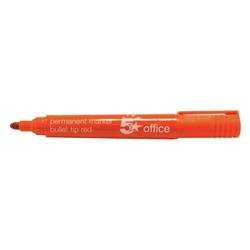 5 Star Office Permanent Marker Xylene/Toluene-free Smearproof Bullet Tip 2mm Line Red [Pack 12]