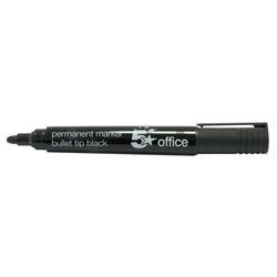 5 Star Office Permanent Marker Xylene/Toluene-free Smearproof Bullet Tip 2mm Line Black [Pack 12]