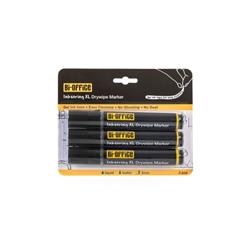 Bi-Office Black Inkstring XL Drywipe Marker 3mm – Pack of 3