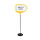 Bi-Office Floor Safety Sign, Magnetic Arrow,  Drywipe Surface, Yellow, Angle Adjustable, 62.5 x 44.5 x 159.5 cm