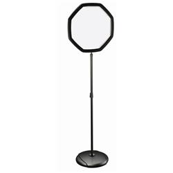 Bi-Office Floor Safety Sign, Magnetic Octagonal, Drywipe Surface, Black, Adjustable, 30 x 165 cm