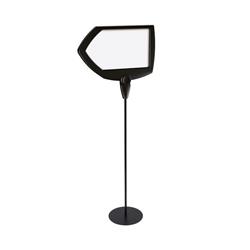 Bi-Office Floor Safety Sign, Magnetic Arrow,  Drywipe Surface, Black, Angle Adjustable, 62.5 x 44.5 x 159.5 cm