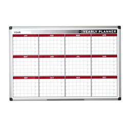 Bi-Office Annual Planner, Magnetic, Aluminium Frame, 90 x 60 cm