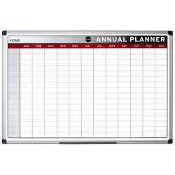 Bi-Office Annual Planner, Magnetic Aluminium frame, 90 x 60 cm