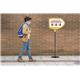 Bi-Office Floor Safety Sign, Magnetic Arrow,  Drywipe Surface, Yellow, Angle Adjustable, 62.5 x 44.5 x 159.5 cm