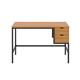 Soho Desk 01, 25Mm Oak Top, Black Framework Ref SD01BKOK