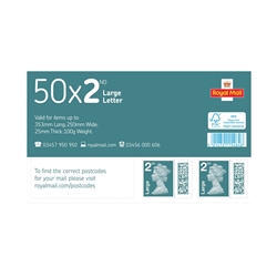 Royal Mail Second Class Large Letter Stamps [Pack [Pack 50] - 2LLx50