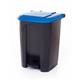 Pedal Bin; 50L; Polypropylene; Grey Body & Blue Lid