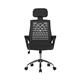 Sigma – High Back Mesh Chair with Height Adjustable Headrest & Fixed Sturdy Arms Black