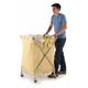 Folding Laundry Trolley; Folding X Type Model; Swivel Castors; Chrome Plated Steel/Canvas; 150kg; Silver/Creme