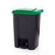 Pedal Bin; 80L; Polypropylene; Grey Body & Green Lid