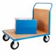 Single Veneer End Platform Truck; 1300 x 700 x 1050; Fixed/Swivel (x2 Braked) Castors; Steel; 500kg; Blue/Veneer