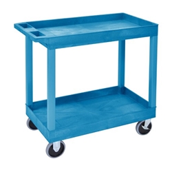 Super Strength® Multi Purpose Trolley; 2 Storage Trays; 895 x 457 x 920; Swivel (x2 Braked)Castors; Polyethylene; 180kg; Blue