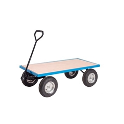 General Purpose Truck; Plywood Base with Pneumatic Wheels; 400kg; Blue/Veneer