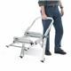 Climb-It® Easy Slope Aluminium Folding Leader Step; 2 Tread; Aluminium; 150kg; Silver